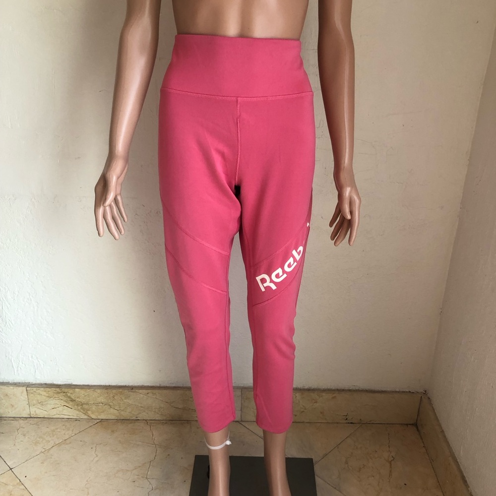 Reebok Premium Wide Waist Band Pink Leggings Pants Women’s Size XL Activewear